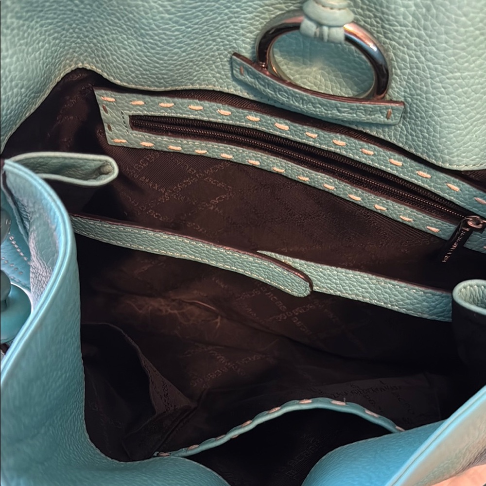 BCBGMaxAzria Turquoise Shoulder Bag with Silver Harware - Picture 11 of 14